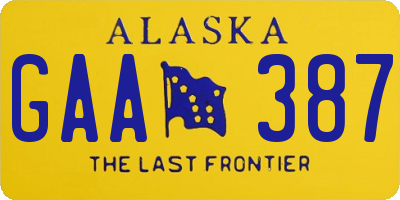 AK license plate GAA387