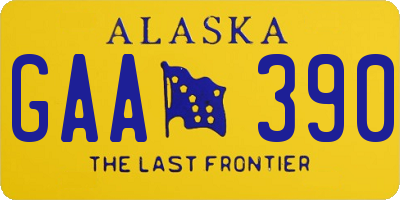 AK license plate GAA390