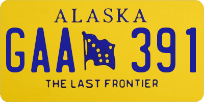 AK license plate GAA391