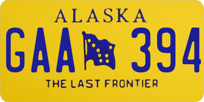 AK license plate GAA394