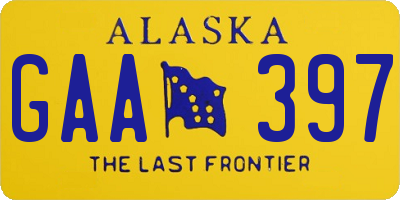 AK license plate GAA397