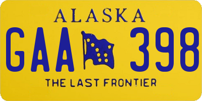 AK license plate GAA398