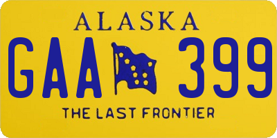 AK license plate GAA399