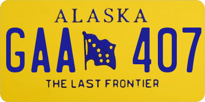 AK license plate GAA407