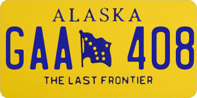 AK license plate GAA408