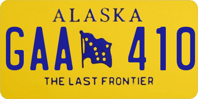 AK license plate GAA410