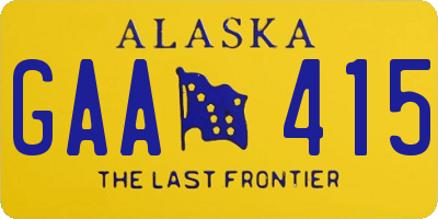 AK license plate GAA415