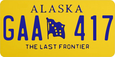 AK license plate GAA417