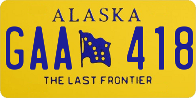 AK license plate GAA418