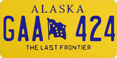 AK license plate GAA424