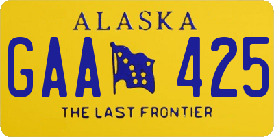 AK license plate GAA425