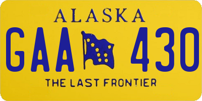 AK license plate GAA430