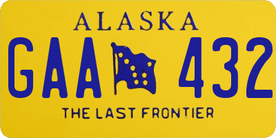 AK license plate GAA432