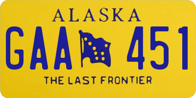 AK license plate GAA451