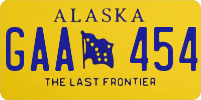 AK license plate GAA454