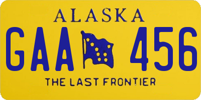 AK license plate GAA456