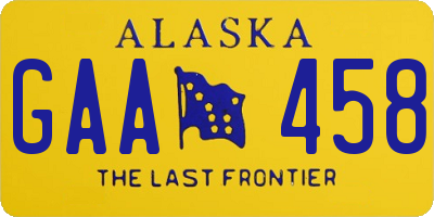 AK license plate GAA458