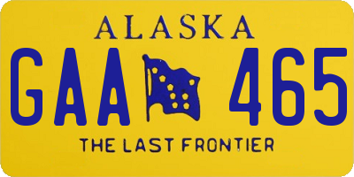 AK license plate GAA465