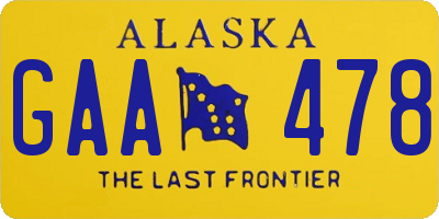 AK license plate GAA478