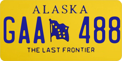 AK license plate GAA488
