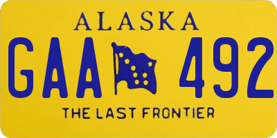 AK license plate GAA492