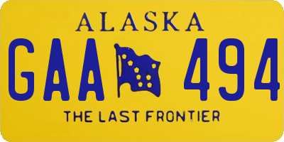 AK license plate GAA494