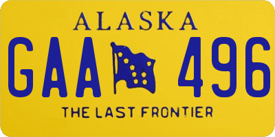 AK license plate GAA496