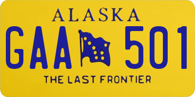 AK license plate GAA501