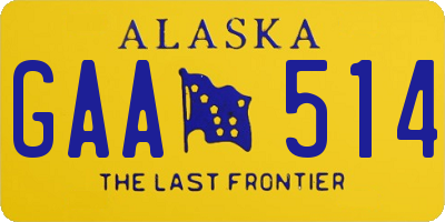 AK license plate GAA514