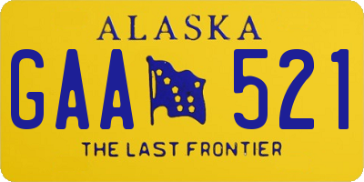 AK license plate GAA521