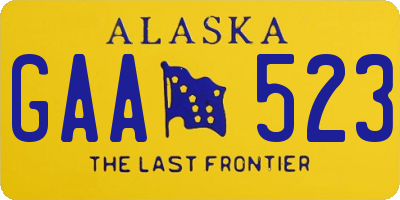 AK license plate GAA523