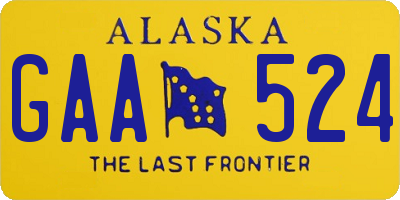 AK license plate GAA524