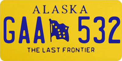 AK license plate GAA532