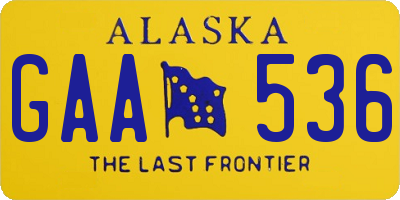 AK license plate GAA536