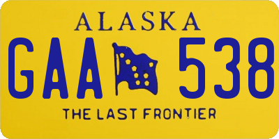 AK license plate GAA538