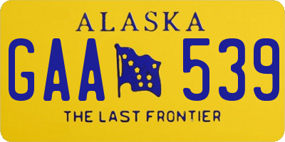 AK license plate GAA539