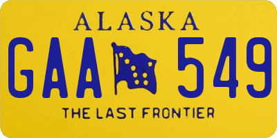 AK license plate GAA549
