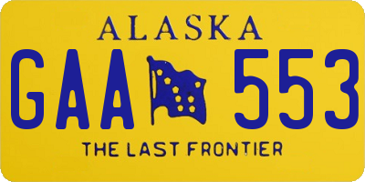 AK license plate GAA553