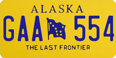 AK license plate GAA554