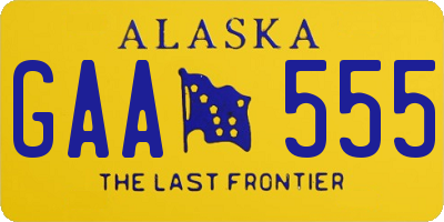 AK license plate GAA555
