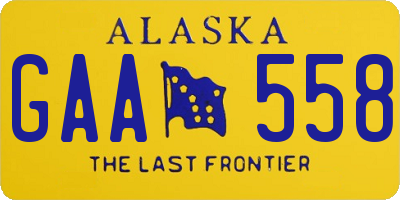 AK license plate GAA558