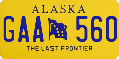 AK license plate GAA560