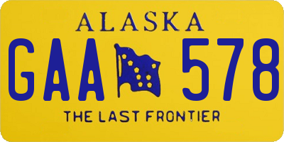 AK license plate GAA578