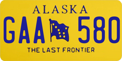 AK license plate GAA580