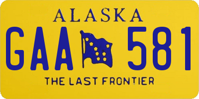 AK license plate GAA581