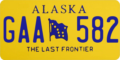 AK license plate GAA582