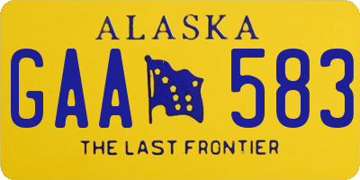 AK license plate GAA583