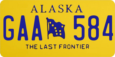 AK license plate GAA584