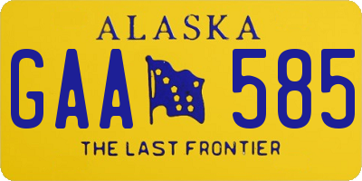 AK license plate GAA585