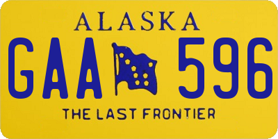 AK license plate GAA596